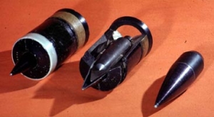 Снаряд APDS в разрезе, виден сердечник с баллистическим наконечником